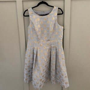 Vince Camuto 14 - blue/gold polkadot dress